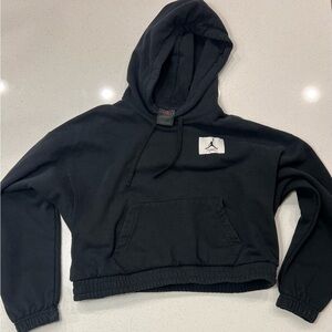 Jordan Black Hooded Sweatshirt with Red Jumpman Tag